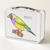 Gouldian-fink vogel cartoonillustratie (Achterkant)