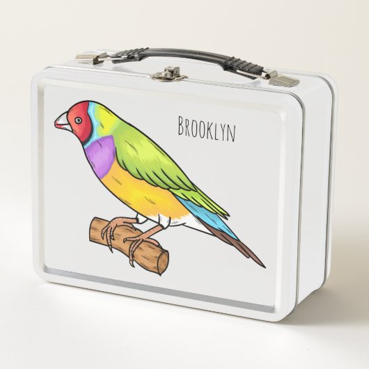 Gouldian-fink vogel cartoonillustratie (Voorkant)