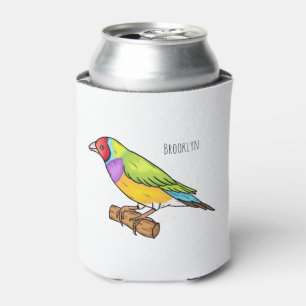 Gouldian-fink vogel cartoonillustratie blikjeskoeler