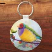 Gouldian zoekt realistisch schilderij sleutelhanger (Voorkant)