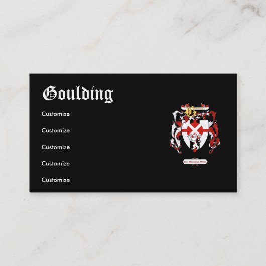 Goulding - Business/Profile Card - Goulding Visitekaartje (Voorkant)