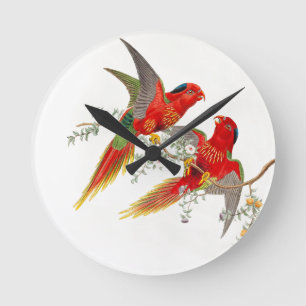Goulds Lorikeet Birds Clock Ronde Klok