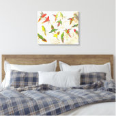 Goulds Lorikeet Parrot Vogels Verpakt Canvas Print (Insitu (Slaapkamer))