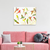 Goulds Lorikeet Parrot Vogels Verpakt Canvas Print (Insitu (Woonkamer))