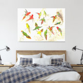 Goulds Lorikeet Parrot Vogels Verpakt Canvas Print (Insitu (Slaapkamer))