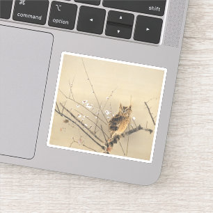 Goun Owl met Early Plum Blossom Woodblock Sticker