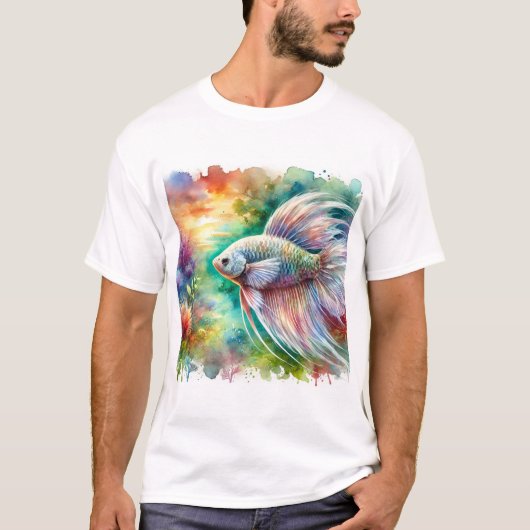 Gourami Fish 170724AREF110 - Watercolor T-shirt (Voorkant)