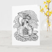 Gourd en paddenstoelen Kleur zelf, blanco Kaart (Gele Bloem)