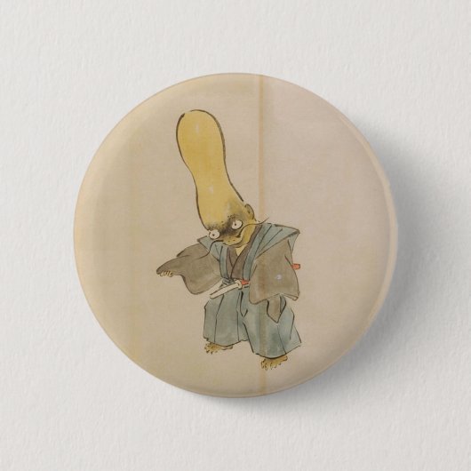 Gourd-Headed Yokai zwaardsman (wedloop) Ronde Button 5,7 Cm (Voorkant)