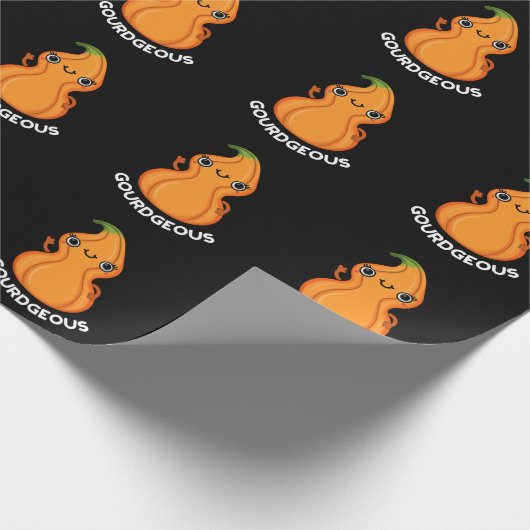 Gourd of Funny Gourd Veggie Pun Dark BG Cadeaupapier (Hoek)