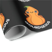 Gourd of Funny Gourd Veggie Pun Dark BG Cadeaupapier (Rol Hoek)