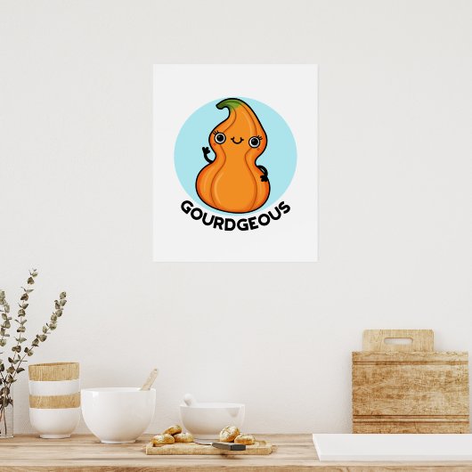 Gourd-schandaal Funny Gourd Veggie Pun Poster (Keuken)