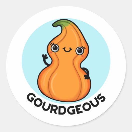 Gourd-schandaal Funny Gourd Veggie Pun Ronde Sticker (Voorkant)