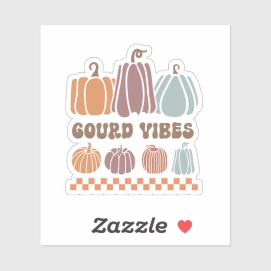 Gourd Vibes Funny Fall Pumpkins Sticker (Vel)