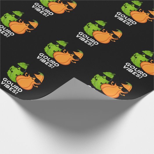 Gourd Vibes Funny Veggie Pun Dark BG Cadeaupapier (Hoek)