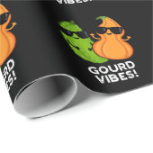 Gourd Vibes Funny Veggie Pun Dark BG Cadeaupapier (Rol Hoek)