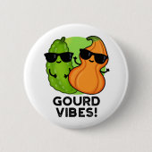 Gourd Vibes Funny Veggie Pun Ronde Button 5,7 Cm (Voorkant)