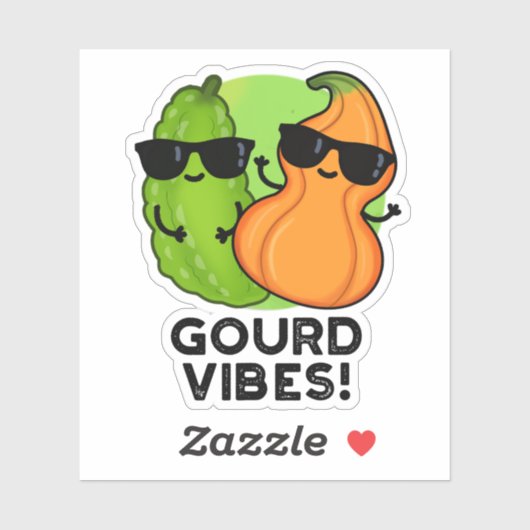 Gourd Vibes Funny Veggie Pun Sticker (Vel)