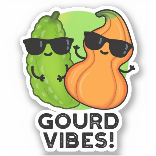 Gourd Vibes Funny Veggie Pun Sticker (Voorkant)
