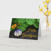 Gourdgede Paarse pompoen Kaart (Gele Bloem)