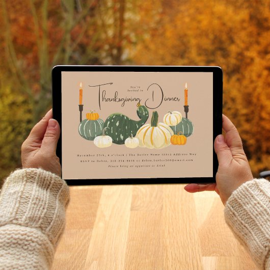 Gourds Beige Thanksgiving Diner Kaart