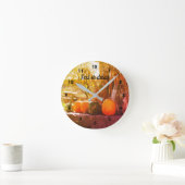 Gourds Pumpkins Boerderij Stand Abstract Aangepast Ronde Klok (Huis)