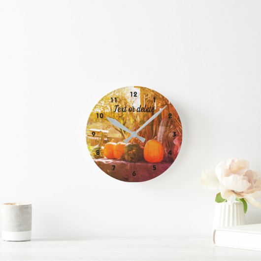 Gourds Pumpkins Boerderij Stand Abstract Aangepast Ronde Klok (Huis)