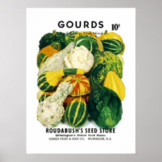 Gourds Seed Packet Label Poster
