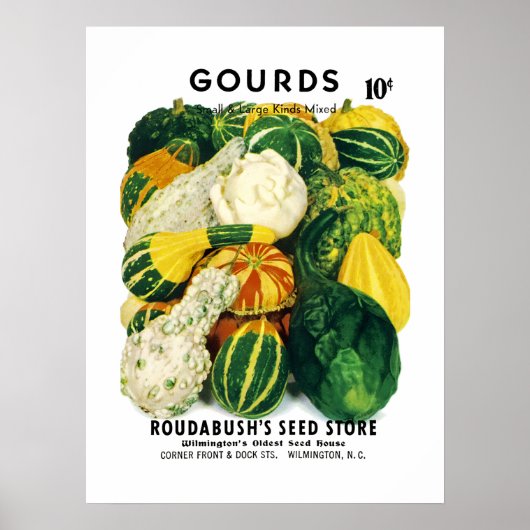 Gourds Seed Packet Label Poster (Voorkant)