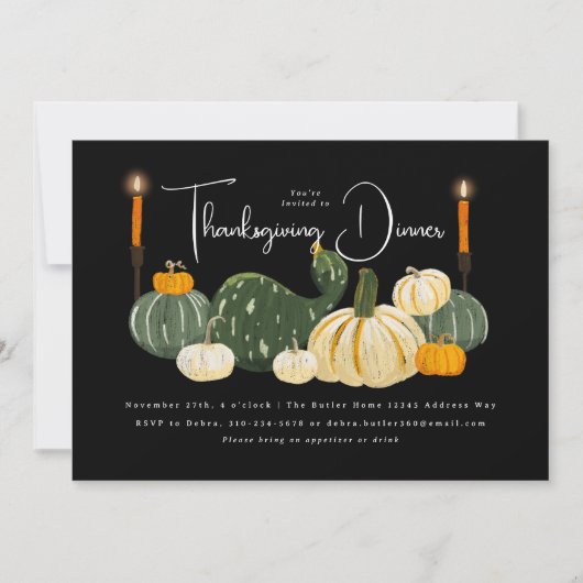 Gourds Thanksgiving Diner Kaart (Voorkant)