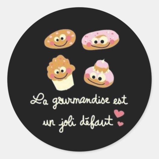 gourmandiseren ronde sticker (Voorkant)