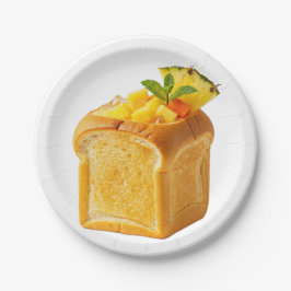 Gourmet Artisan Baked Bread Pineapple Sculpture Papieren Bordje