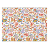Gourmet Bites Food Pattern Pastel Kitchen Tafelkleed (Voorkant (Horizontaal))