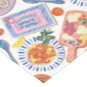Gourmet Bites Food Pattern Pastel Kitchen Tafelkleed (Gekanteld)