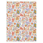 Gourmet Bites Food Pattern Pastel Kitchen Tafelkleed (Voorkant)