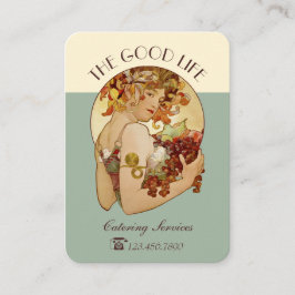 Gourmet catering Art Nouveau CC0586 Mucha Fruit Visitekaartje