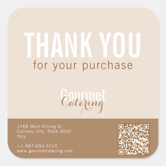 Gourmet Catering Bedankt Square Sticker (Voorkant)