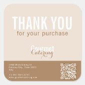 Gourmet Catering Bedankt Vierkante Sticker (Voorkant)