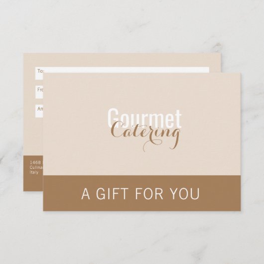 Gourmet Catering Cadeaubon (Voorkant / Achterkant)