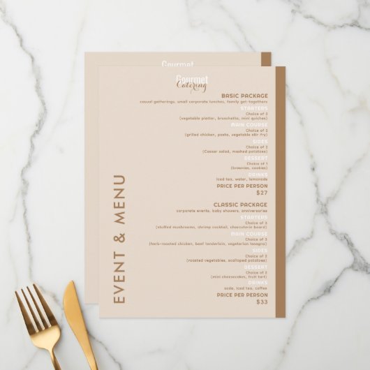 Gourmet Catering Flat Menu (Voorkant / Achterkant in situ)