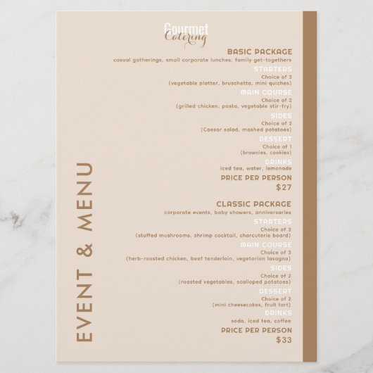 Gourmet Catering Flat Menu (Voorkant)