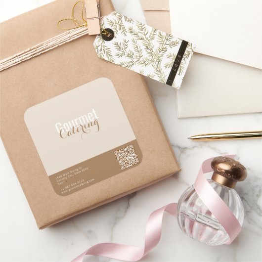 Gourmet Catering Vierkante Sticker (Geschenken)