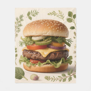 Gourmet Cheeseburger Illustratie Fleece Deken