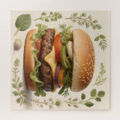 Gourmet Cheeseburger Illustratie Legpuzzel (Horizontaal)
