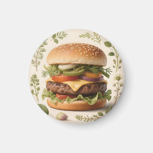 Gourmet Cheeseburger Illustratie Magneet