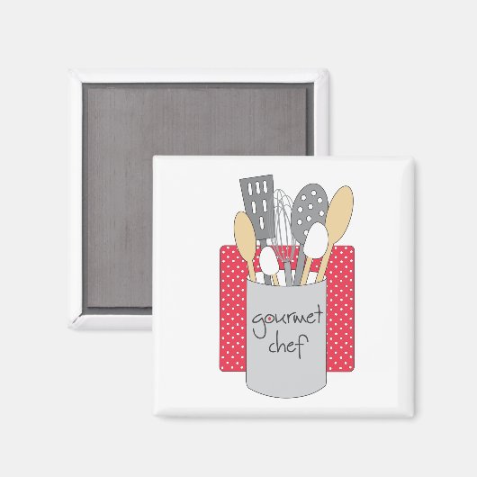 Gourmet chef-kok keukenmagneet magneet (Voorkant / Achterkant)