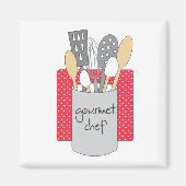 Gourmet chef-kok keukenmagneet magneet (Voorkant)