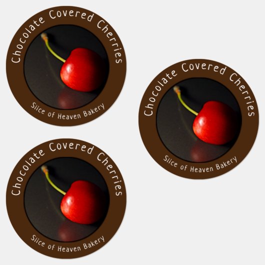 Gourmet chocolade bedekte kersen labels (Groep)