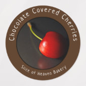 Gourmet chocolade bedekte kersen labels (Design 1)