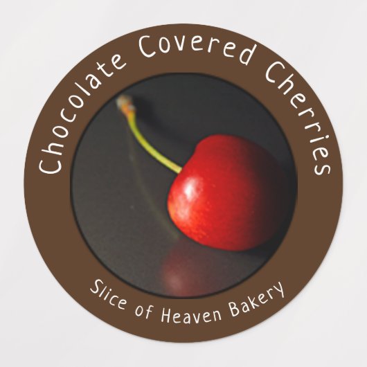 Gourmet chocolade bedekte kersen labels (Design 1)